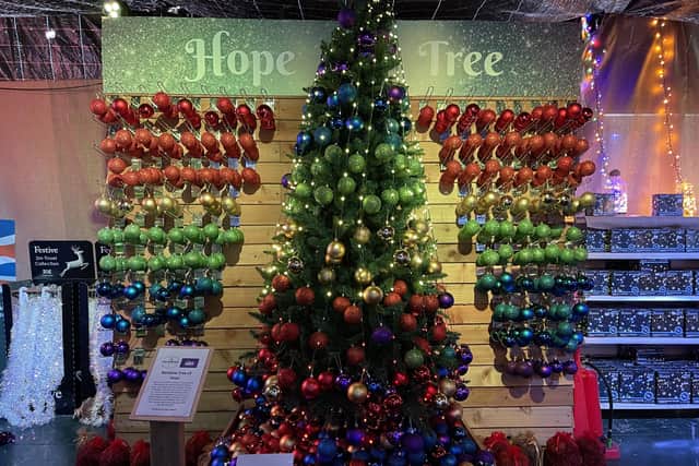 UpCountry Garden Centre near Haywards Heath has launched its Christmas display, which features a Hope Tree donating money to Chailey Heritage. Picture: UpCountry.