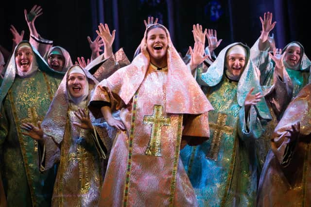 The nuns ditch their traditional atire for something a bit more glitzy in Sister Act at The Capitol, Horsham. Picture: Sam Berry.