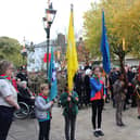 Standard bearers in the packed Carfax