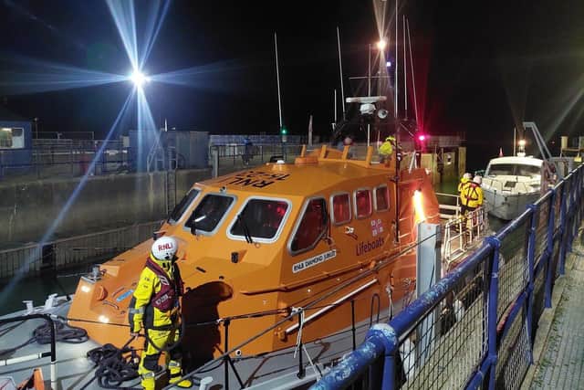 The Royal National Lifeboat Institution (RNLI) was paged at 4.30pm on 14 November after a boat was left stranded 12 miles from Sovereign Harbour. Picture by RNLI/Daniel Baldock. SUS-211116-100937001