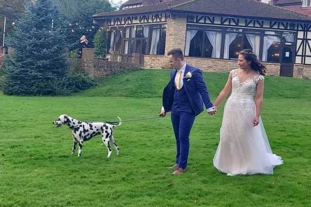 East Grinstead bride Sophie Graham got the surprise of her life when she spotted a special guest at her wedding