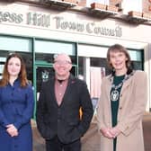 From left: Mid Sussex MP Mims Davies, Help Point manager Gemma Wallis, Burgess Hill Town Council leader Robert Egglestone and Burgess Hill town mayor Anne Eves. Picture: Derek Martin Photography and Art, DM21110523a.