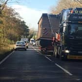 The houseboat causing tailbacks near Polegate. Photo by @DickBroady SUS-211117-153359001