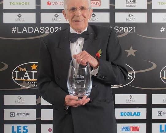 John Newman from Hastings won a lifelong service award at the national Laundry and Drycleaning Awards
