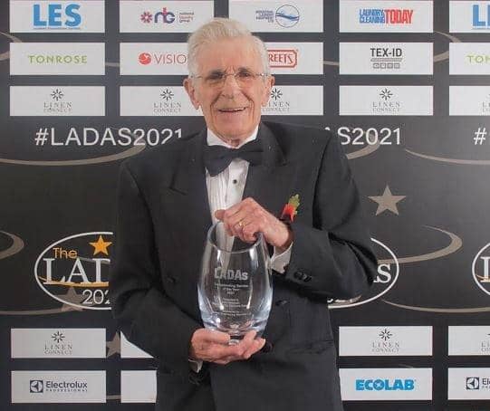 John Newman from Hastings won a lifelong service award at the national Laundry and Drycleaning Awards