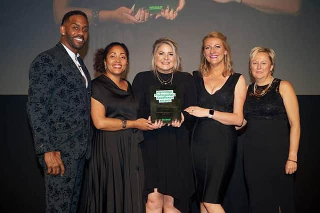 Nurses Amy Gough, Natelle Sarens and Robyn Payne – part of the head and neck cancer team at the Royal Sussex County Hospital in Brighton –  were awarded the Quality Improvement Excellence Award by Macmillian, one of the largest British charities for people affected by the illness.