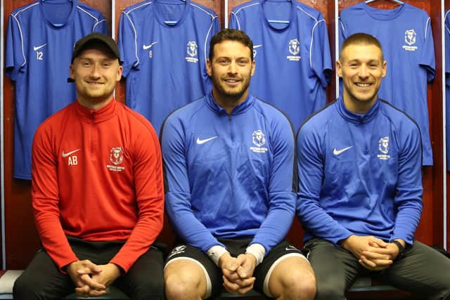 Gary Elphick, centre, with Andrew Brown and Jon Meeney / Picture: Scott White