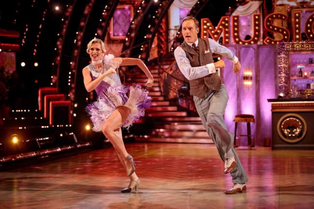 Nadiya Bychkova and Dan Walker perform their Charleston to Good Morning from Singin' in the Rain. Picture courtesy of the BBC