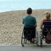 Wheelchair users unable to reach the sea at Bognor Regis