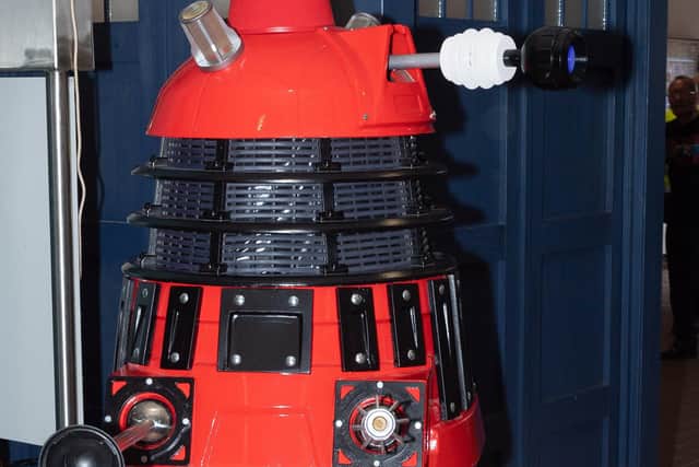 A Dalek and the Doctor's Tardis.

Picture : Keith Woodland