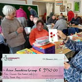 Arun Sunshine Group meeting at Creative Heart in Littlehampton on November 7, when the cheque was presented