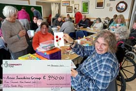 Arun Sunshine Group meeting at Creative Heart in Littlehampton on November 7, when the cheque was presented