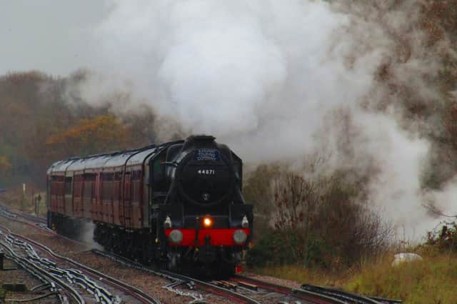 The day steam came to Eastbourne. This photograph is of a Black 5 loco pulling the Christmas Sussex Belle into town on Tuesday November 27. It was taken by  Karen Sinstadt. SUS-180512-112243001