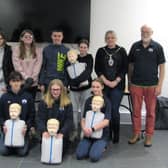 The club members with the mayor of Littlehampton, councillor Michelle Molloy, and the Junior Resuscitation Manikins Littlehampton Town Council presented