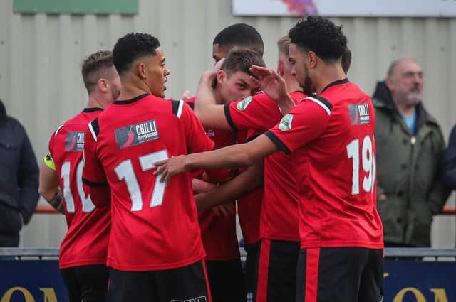 Eastbourne Borough produced an all-round performance against Slough Town on Saturday to claim a 3-1 victory. Picture by Andy Pelling
