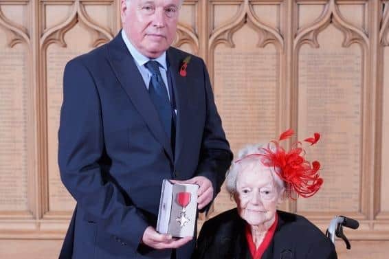 Mr Pratt and his wife at the ceremony in Windsor Castle