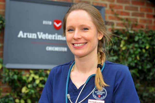 Claire Bounds, clinical director at Arun Vet Group's Chichester branch. Picture by S Robards.
