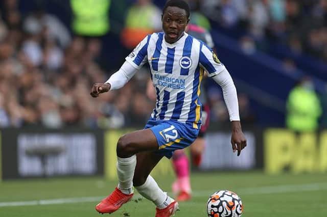 Enock Mwepu is in contention to face Leeds United at the Amex Stadium this Saturday