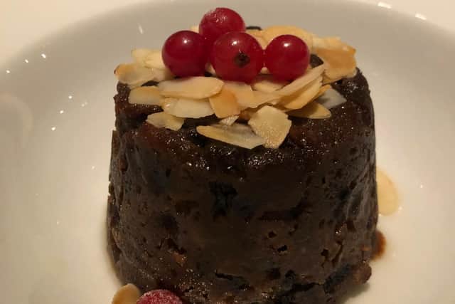 Christmas pudding at The Ivy