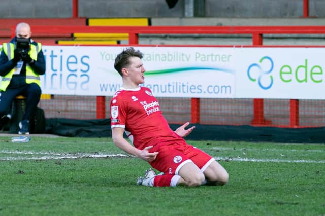 James Tilley netted a late winner for Crawley Town in their 1-0 victory over Mansfield Town last season. Picture by Jamie Evans/UK Sports Images Ltd