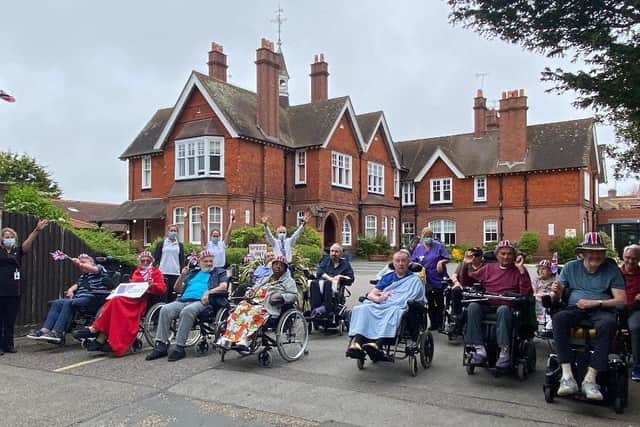 Care for Veterans residents outside the hospital home in Boundary Road, Worthing