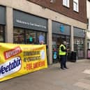 Protesters outside Co-op today