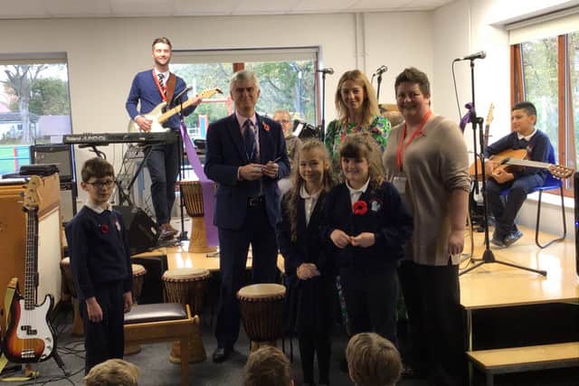 James Underwood, chief executive of West Sussex Music, cut the ribbon to officially open the music studio and the concert was performed in front of a small audience