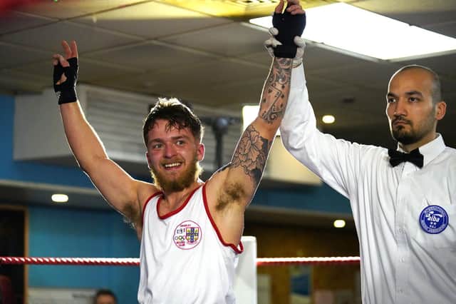 Luke Massey was the star of the show as a sell-out crowd packed Goffs Park Social Club on Sunday for Crawley Boxing Club’s Geoff Hopcraft memorial show. Pictures by Max Spanner Photography