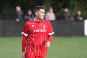 Lewis Westlake netted a magnificent goal for Hassocks in their draw with Peacehaven. Picture by Derek Martin Photography and Art