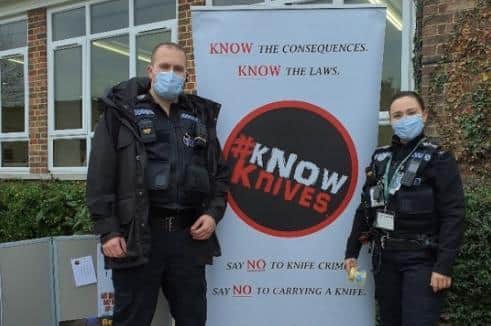 Police forces across the country took part in Operation Sceptre — a national campaign of education and enforcement aimed at tackling knife crime and serious violence — from November 15 to November 21. Photo: Sussex Police