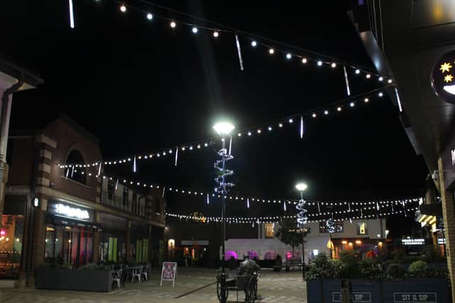 The lights are on in Piries Place, Horsham