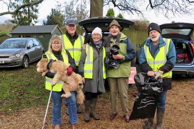 Lewes MP Maria Caulfield (left) with litter pickers in Chailey