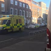 Ambulances in East Street this afternoon