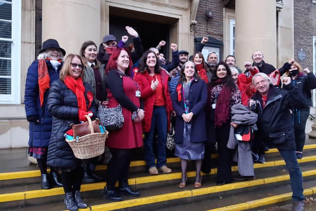 Labour celebrates Vicki Wells' by-election win in Marine this morning
