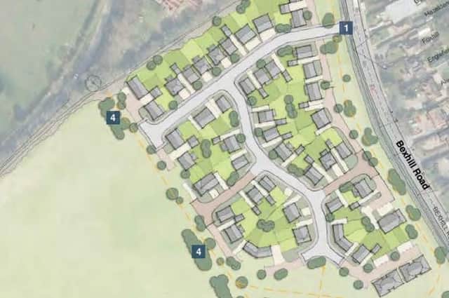 Indicative layout of the proposed development in Ninfield