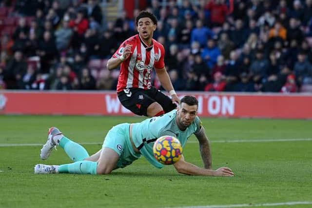 Shane Duffy picked up his fifth yellow card of the season at Southampton
