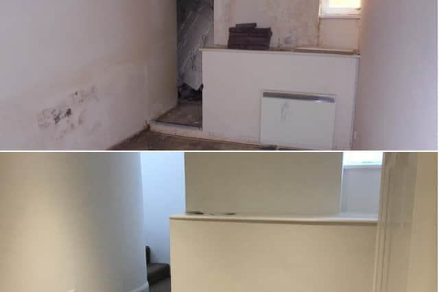 Before and after one of the empty Arun properties which was transformed