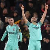 Neal Maupay celebrates his late leveller against Southampton