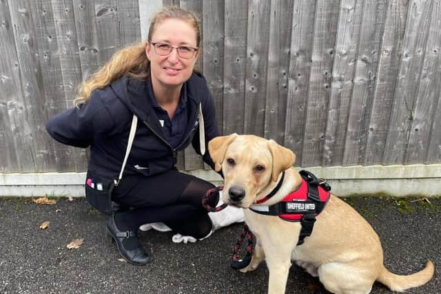 Mewes Vets practice director and vet surgeon Julia Mewes with Woody, the eight-month-old puppy from Cuckfield. Picture: Susan Osborne.
