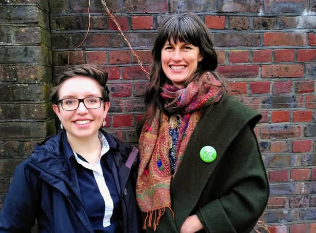 Rachel Millward (right) with national Green Party co-leader Carla Denyer