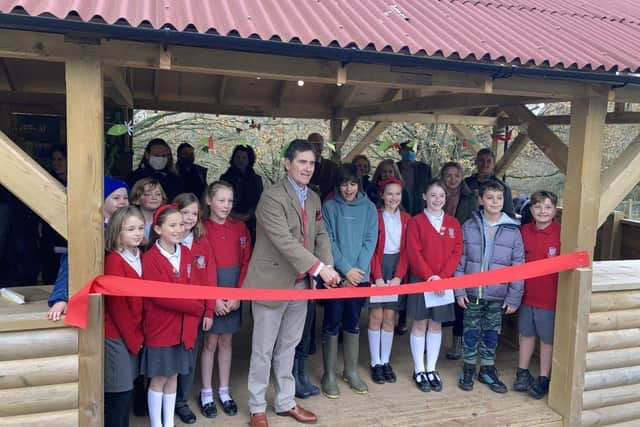 The official opening of the school outdoor classroom, funded by local donors and grants at Cuckfield School.