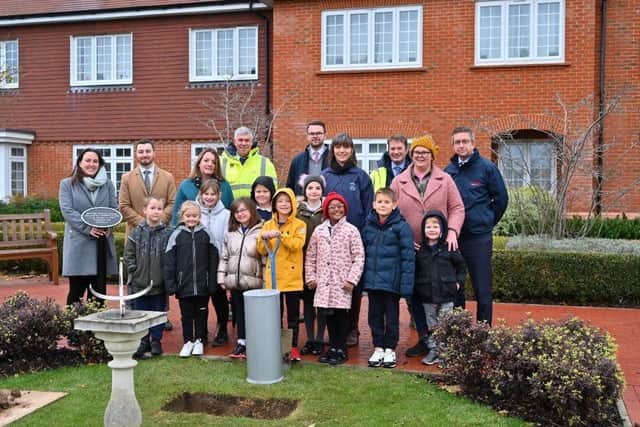 Children from Bartons Primary School buried a time capsule at Bersted Park, Berkeley’s development of homes in North Bersted
