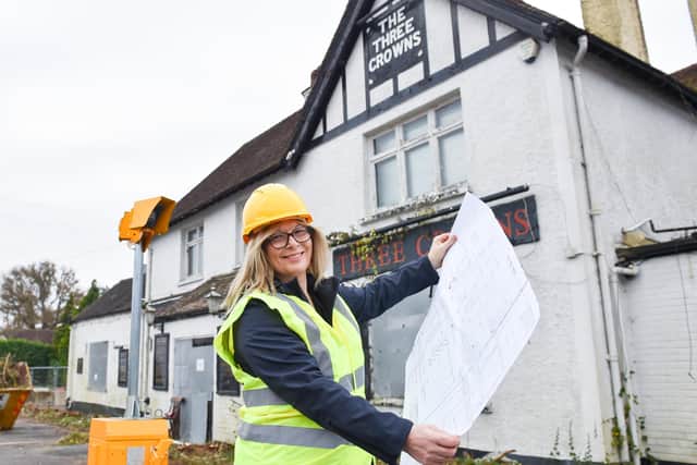Stephanie Everett, the new licensee of The Three Crowns at Ashurst Wood. Picture: Simon Dack.
