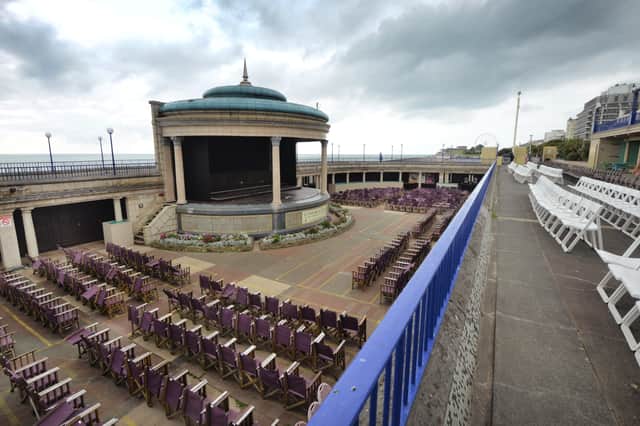 Eastbourne Bandstand. The town's tourism and hospitality industry has been hit by the pandemic