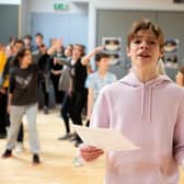 Alex Webb and the company in rehearsal for CFYT's Pinocchio 2021 (C) Richard Gibbons