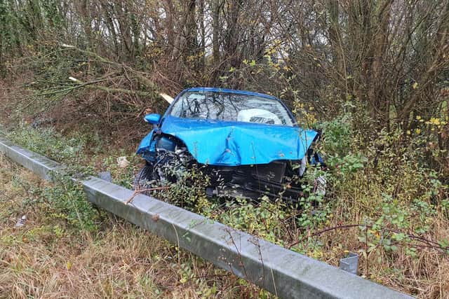 #A27 eastbound #Chichester Approx 1140hrs 7th Dec Thankfully the occupants of this vehicle only had minor injuries. The driver of the other vehicle was detained after failing a drugs test. #OpDragonfly #CG742 #CW164