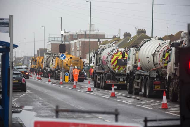 Southern Water is using tankers to 'protect the environment' and 'manage flows' so people can use their facilities as normal. Photo: Eddie Mitchell