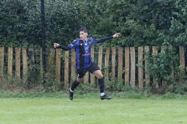 Rovu Boyers bagged a brace for Hollington United in their home win over Holland Sports. Picture by Joe Knight