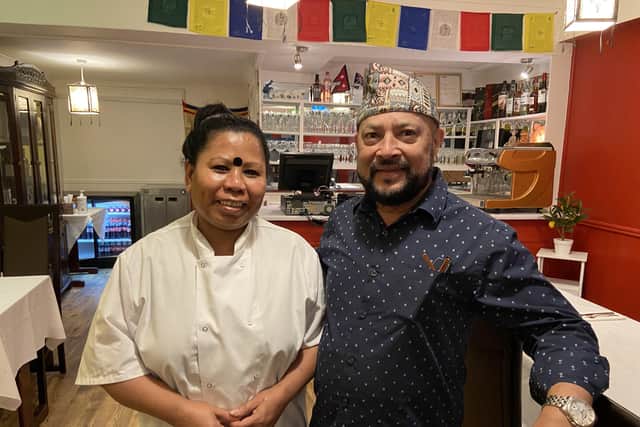Rashmi Thapa and Deepak Panday of Dolma Kitchen, Eastbourne SUS-210929-091854001