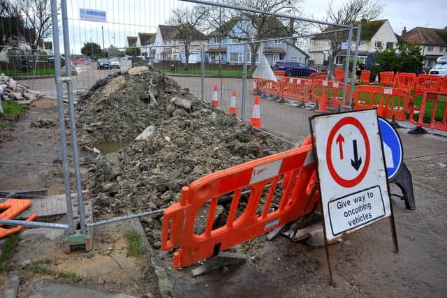 Ongoing concerns at the poor state of repair at Orient Road and Broadway, Lancing and the sewage leaks have caused distress to residents and local business owners. Pic S Robards SR2112131 SUS-211213-150706001
